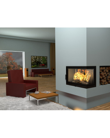 Inserto per camino ad angolo  levio II - 17 kw