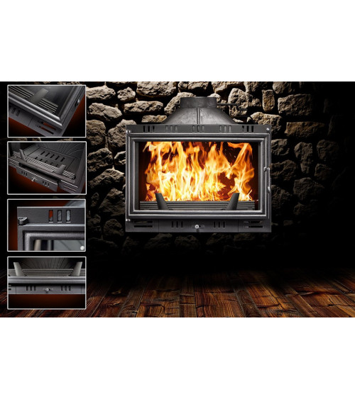 Insert cheminée d'angle  KOMIN 14 kw