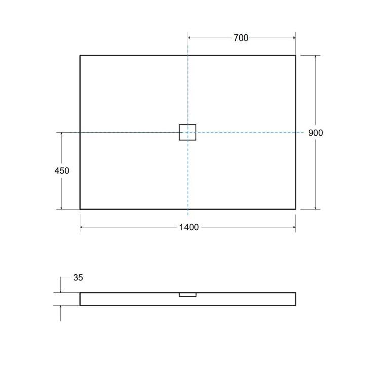 Receveur de douche extra-plat NOX ULTRASLIM rectangulaire 100/120/130/140 x 80/90 cm noir-blanc