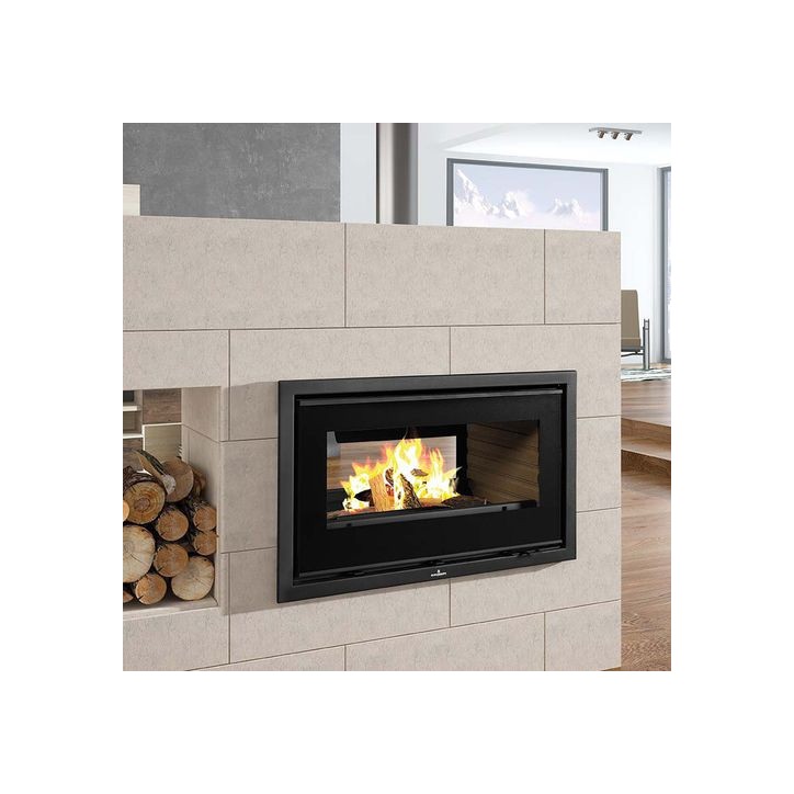 Insert cheminée à bois FLORIDA double face avec turbine 13 kW