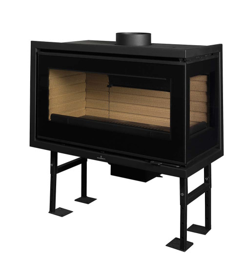 FLORIDA insert para lareira a lenha com turbina 14,5 kW 2 vidros versão esquerda