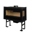 Insert cheminée à bois FLORIDA avec turbine 14,5 kW 2 vitres version gauche