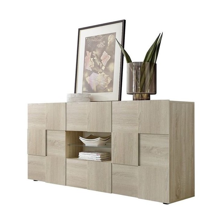Buffet 2 portes 2 tiroirs DAMA chêne 181/84/43 cm