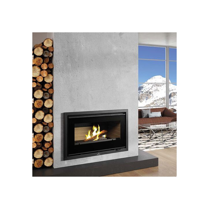 Insert cheminée à bois FLORIDA avec turbine 14,5 kW + 2 bouches recuperateur