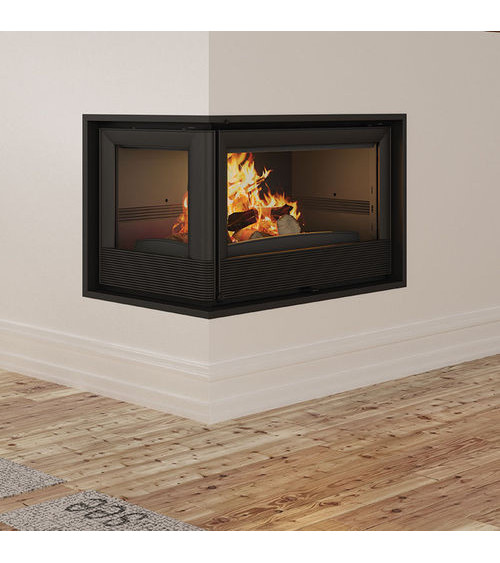 Inserto para chimenea con turbina, acristalamiento frontal y lado izquierdo 11,5 kW HOLGUIN