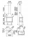 Poêle à bois ANACO 3 faces vitrées avec turbine 12 kW