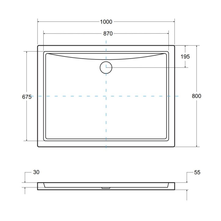 Receveur de douche extra-plat ALPINA SLIMLINE rectangulaire 100/120 x 80/90 cm blanc