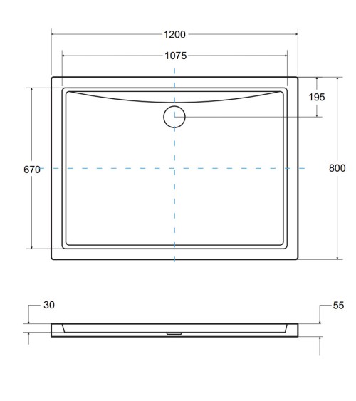 Receveur de douche extra-plat ALPINA SLIMLINE rectangulaire 100/120 x 80/90 cm blanc