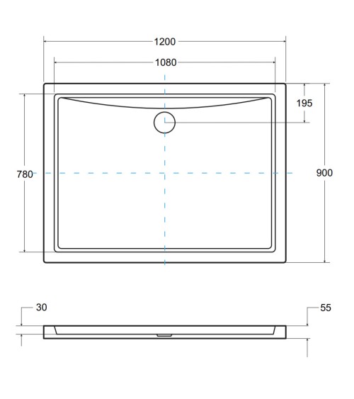 Receveur de douche extra-plat ALPINA SLIMLINE rectangulaire 100/120 x 80/90 cm blanc