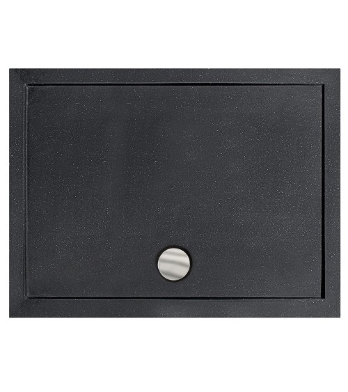 Receveur de douche extra-plat ALPINA SLIMLINE rectangulaire 100/120 x 80/90 cm effet pierre noire