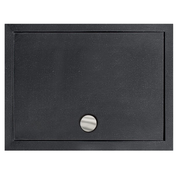 Receveur de douche extra-plat ALPINA SLIMLINE rectangulaire 100/120 x 80/90 cm effet pierre noire