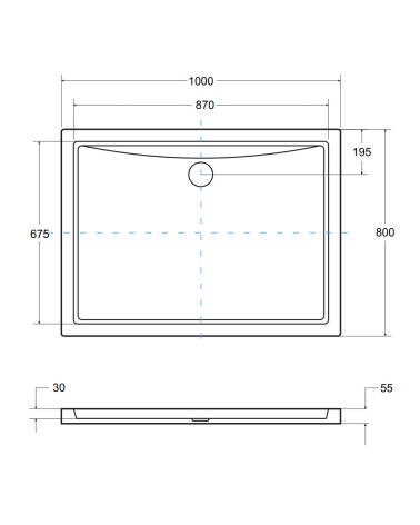 Receveur de douche extra-plat ALPINA SLIMLINE rectangulaire 100/120 x 80/90 cm effet pierre noire