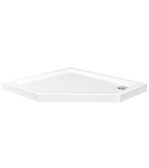 Receveur de douche extra-plat BERGO SLIMLINE asymétrique 90x90x6 cm blanc