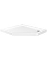 Receveur de douche extra-plat BERGO SLIMLINE asymétrique 90x90x6 cm blanc