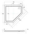 Receveur de douche extra-plat BERGO SLIMLINE asymétrique 90x90x6 cm blanc