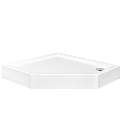 Receveur de douche extra-plat BERGO SLIMLINE asymétrique 90x90x15 cm blanc