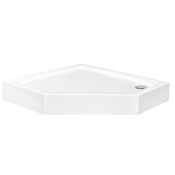 Receveur de douche extra-plat BERGO SLIMLINE asymétrique 90x90x15 cm blanc