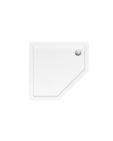 Receveur de douche extra-plat BERGO SLIMLINE asymétrique 90x90x15 cm blanc