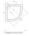 Receveur de douche extra-plat ARON SLIMLINE semi-circulaire 80x80 cm et 90x90 cm blanc