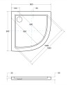 Receveur de douche extra-plat ARON SLIMLINE semi-circulaire 80x80 cm et 90x90 cm blanc