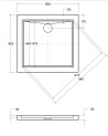 Receveur de douche extra-plat AQUARIUS SLIMLINE carré 80x80 cm et 90x90 cm blanc