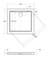 Receveur de douche extra-plat AQUARIUS SLIMLINE carré 80x80 cm et 90x90 cm blanc