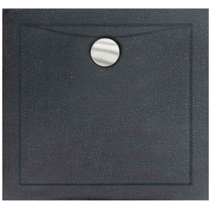 Receveur de douche extra-plat AQUARIUS SLIMLINE carré 80x80 cm et 90x90 cm effet pierre noire