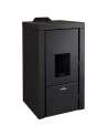 Thermo-poêle poly combustible QUESNEL - pellets et noyau d'olive - 21 kW noir 