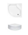 Receveur de douche DIPER I semi-circulaire 80x80 cm et 90x90 cm blanc