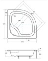 Receveur de douche DIPER I semi-circulaire 80x80 cm et 90x90 cm blanc