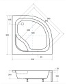 Receveur de douche DIPER I semi-circulaire 80x80 cm et 90x90 cm blanc