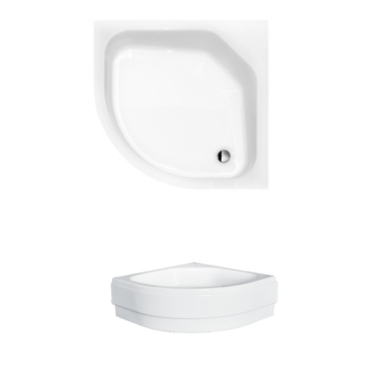 Receveur de douche DIPER II semi-circulaire 80x80 cm et 90x90 cm blanc