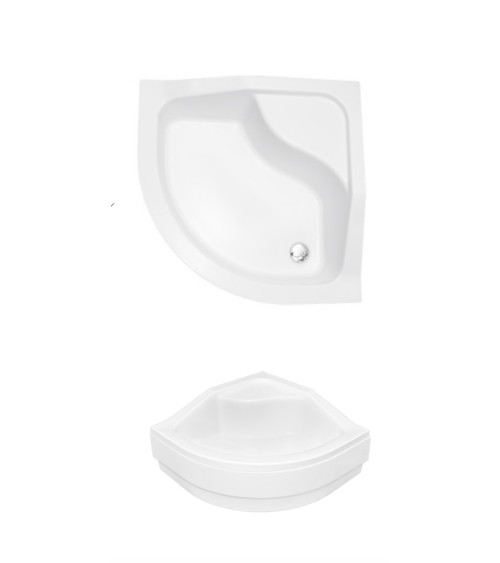 Receveur de douche OLIVER I semi-circulaire 80x80 cm et 90x90 cm blanc