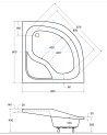 Receveur de douche OLIVER I semi-circulaire 80x80 cm et 90x90 cm blanc