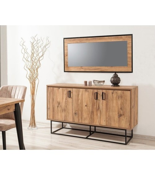 Buffet QUANTUM 3 portes 140 cm chêne