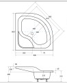 Receveur de douche OLIVER II semi-circulaire 80x80 cm et 90x90 cm blanc