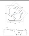 Receveur de douche OLIVER II semi-circulaire 80x80 cm et 90x90 cm blanc