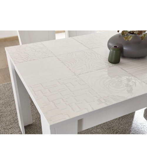 Table à manger MIREL en Blanc 180 cm