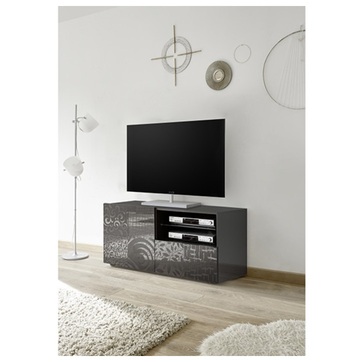 Mobile TV MIREL antracite 1 anta, 1 cassetto 122 cm