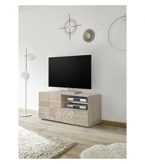 Mobile TV in rovere MIREL 1 anta, 1 cassetto 122 cm