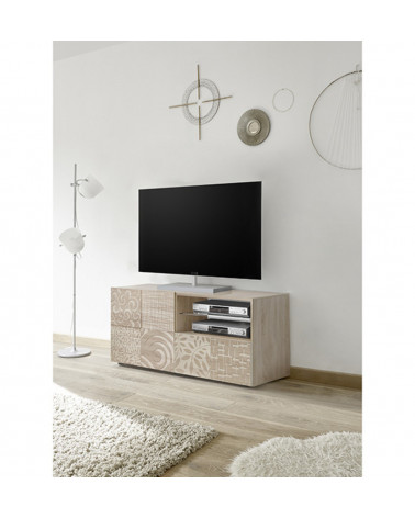 Mobile TV in rovere MIREL 1 anta, 1 cassetto 122 cm
