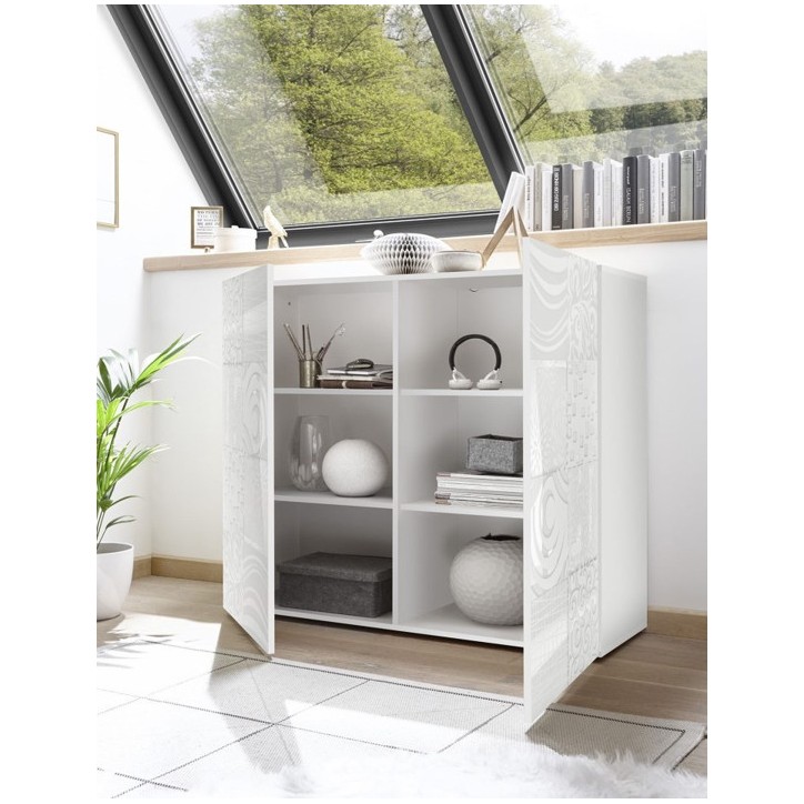 Buffet haut MIREL 2 portes en Blanc