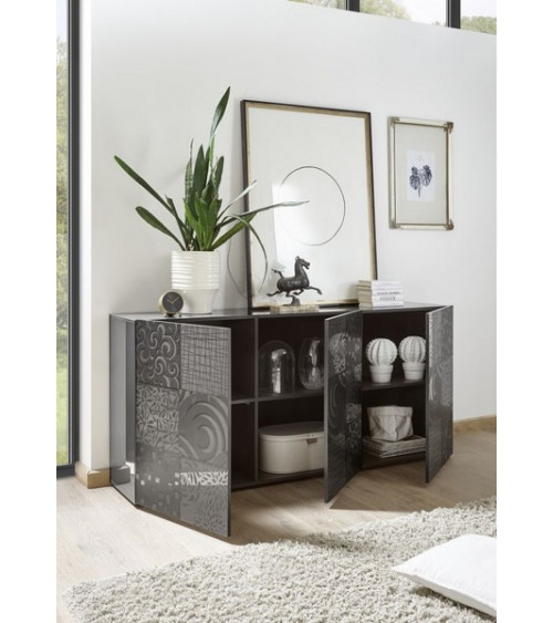 Buffet 3 portes MIREL anthracite 181 cm