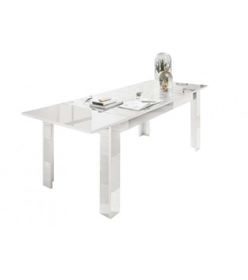 Tavolo da pranzo allungabile LUTHER in bianco 137-185x79x90 cm