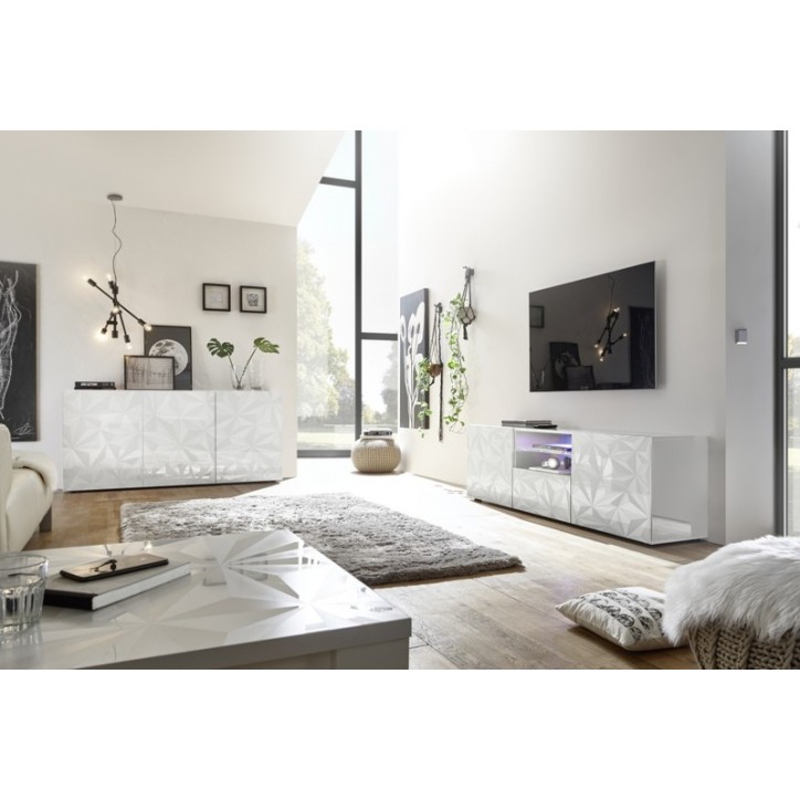 Conjunto de sala de estar Luther de 3 peças em branco Conjunto de sala de estar Luther de 3 peças em branco