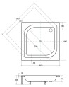 Receveur de douche ARES carré 70x70/80x80/90x90 cm blanc