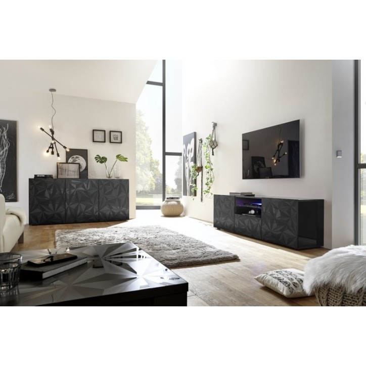 Luther 3-delige complete woonkamer Antraciet