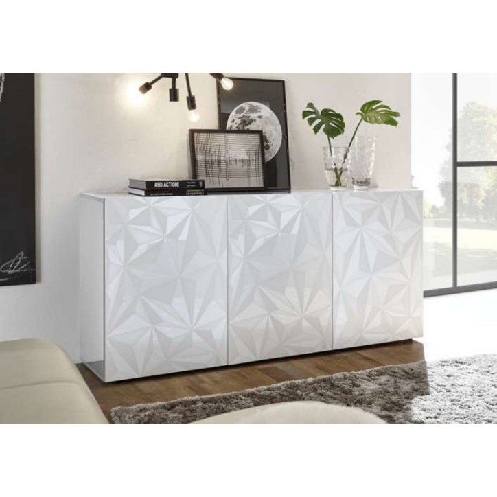 LUTHER branco Aparador de 3 portas 181x84x42 cm