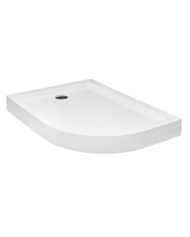 Receveur de douche SATURN asymétrique côté gauche 100x80 cm et 120x90 cm blanc