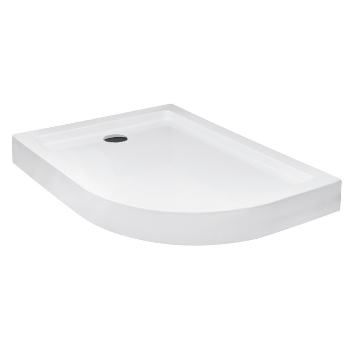 Receveur de douche SATURN asymétrique côté gauche 100x80 cm et 120x90 cm blanc